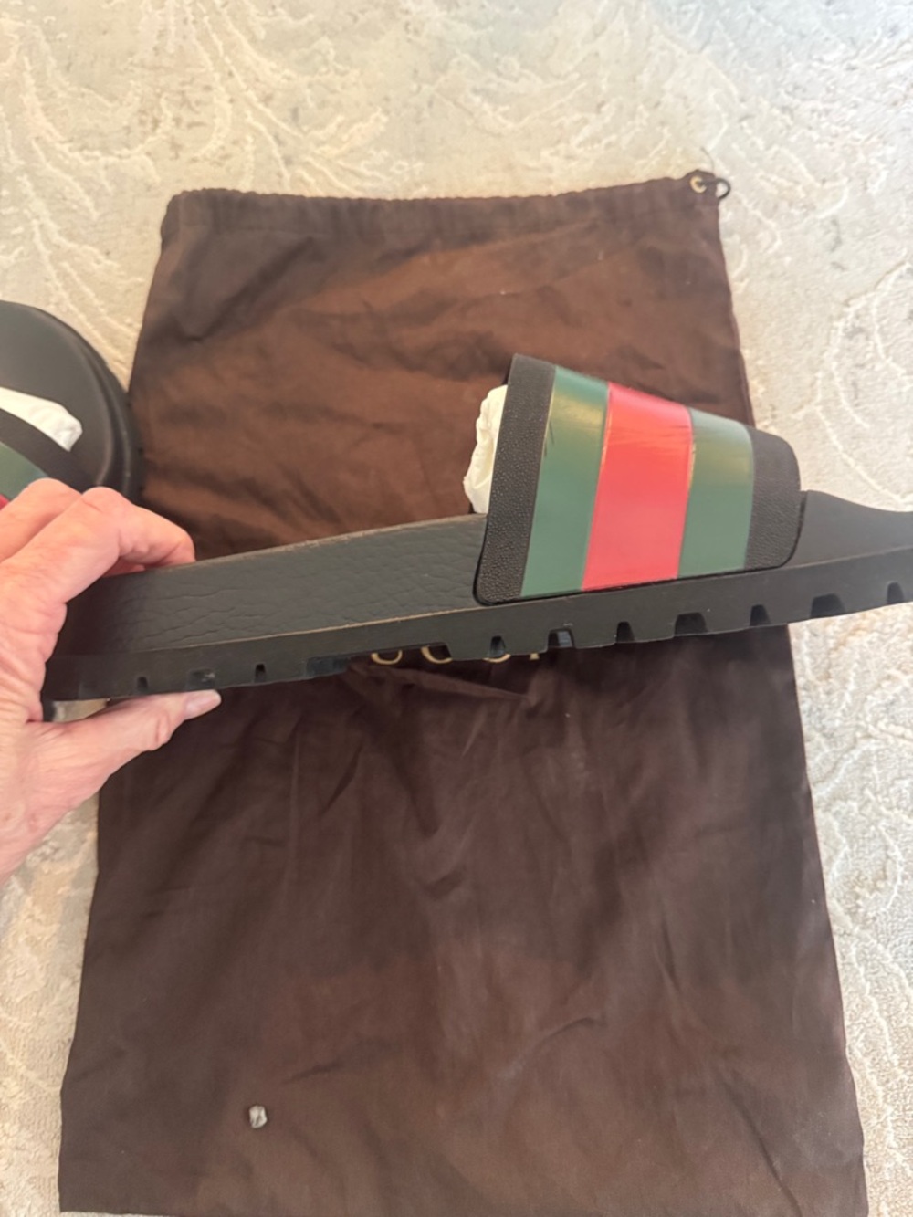 Men size 15 US Gucci slides were once 💯 authentic - Picture 4 of 5